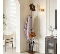 WeGXY Coat Rack Freestanding, Coat Rack Stand with Umbrella Holder, Coat Tree, Coat Hanger Stand with 12 Hooks for Clothes Bag Hats, Hat Rack Hall Tree Coat Hanger Umbrella Stand for Entryway