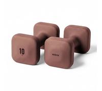 WeGym SafeGrip Square Dumbbells with Anti Slip Handles, Aesthetic Free Weights for Home Workouts, Stable Design Prevents Rolling during Floor Exercises (10LB, Pair Rose)