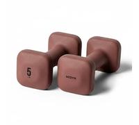 WeGym SafeGrip Square Dumbbells with Anti Slip Handles, Aesthetic Free Weights for Home Workouts, Stable Design Prevents Rolling during Floor Exercises (5LB, Pair Rose)