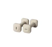 WeGym SafeGrip Square Dumbbells with Anti Slip Handles, Aesthetic Free Weights for Home Workouts, Stable Design Prevents Rolling during Floor Exercises (3LB, Pair Sandstone)