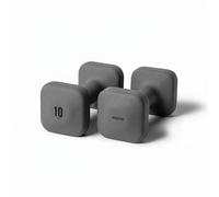 WeGym SafeGrip Square Dumbbells with Anti Slip Handles, Aesthetic Free Weights for Home Workouts, Stable Design Prevents Rolling during Floor Exercises (10LB, Pair Slate)