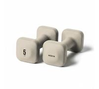 WeGym SafeGrip Square Dumbbells with Anti Slip Handles, Aesthetic Free Weights for Home Workouts, Stable Design Prevents Rolling during Floor Exercises (5LB, Pair Sandstone)
