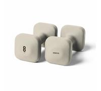 WeGym SafeGrip Square Dumbbells with Anti Slip Handles, Aesthetic Free Weights for Home Workouts, Stable Design Prevents Rolling during Floor Exercises (8LB, Pair Sandstone)