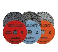 Weha 4 Inch Trilogy 3 Step Dark Quartz Diamond Polishing Pads Wet/Dry Full Set