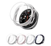 WEHAMU 2025 4 Pcs for Samsung Galaxy Watch 8 Case 44mm Hollow PC Case, Scratch-Resistant Bumper & HD Screen Protector Set - 【Midnight Blue+Silver+Rose Pink+Starlight】