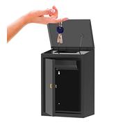 WeHere Key Drop Box for Outside Wall Mount, Key Return Box for Automotive, Anti-Thief & Waterproof Design for Outdoor, Heavy-Duty Secure Storage Box for Hotel,Car Rental, Large Capacity 6x10x14 Inch…