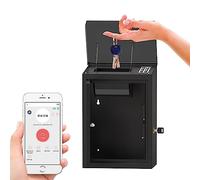 WeHere Key Drop Box with Smart Lock for Outside Wall Mount, Key Return Box for Automotive,Anti-Thief & Waterproof Design for Outdoor, Secure Cash Drop Box for Bussiness After Hours,Hotel,Car Rental