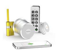 WeHere Smart Door Lock, 4-in-1 Smart Euro Cylinder with Keypad, Bluetooth&Code &Remote Control &Auto Lock, Keyless Entry Lock for Front Door,Fit for 50-100mm Home Door