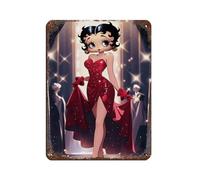 WEHGE Betty Boop Vintage Movie Anime Poster 7 Tin Sign Vintage Metal Pub Club Cafe Bar Home Wall Art Decoration Poster Retro 12x16inch(30x40cm)