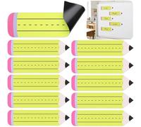 Wehhbtye 15 Pack Pencil Magnetic Sentence Strips, Back to School Magnetic Dry Erase Strips, Reusable Pencil Shaped Sentence Magnet Strip for Teacher Students Teaching and Learning Supplies