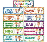 Wehhbtye Greeting Choice Classroom Rules Posters,Social Greeting Poster,Classroom Must Haves Poster for Teacher Supplies and Preschool