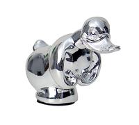 WEHOMY 3D Chromed Angry Duck Hood Ornament, Death Proof Duck Black Convoy Duck Hood Ornament Fun Front Hood Car Sticker, Angry Duck Decor Ornament for Car, Desktop, Cabinet, Bar Silver (Silver)