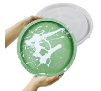 Wehous Big Round Tray Mold with Edges 12.2in Silicone Concrete Molds Large Storage Container Plate for Epoxy Resin DIY Cement Art Craft Accessories Home Decor