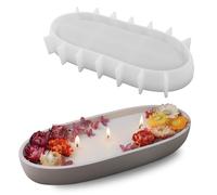 Wehous Large Bowl Resin Mold, 11.6'' Oval Bowl Silicone Molds for Resin Concrete Cement, Epoxy Casting Mold for Jewelry Makeup Storage Container Candle Boat Succulent Pot, Table Home Decoration