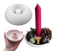 Wehous Round Candle Holder Mold, Unique Candlestick Holder Bowl Container Tray Silicone Molds for Resin Concrete, Storage Epoxy Resin Casting Cement Craft Mold for Wedding Valentine Home Decor