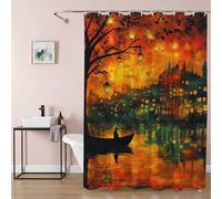 Wehsaeho Burnt Orange Shower Curtains for Bathroom 150 x 170 cm Extra Long Shower Curtain Ocean 3D Waterproof Polyester Fabric with 12 Rings, Weighted Hem, Quick-Drying Outdoor Garden Decor 9Q-275