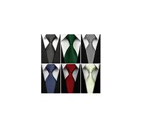 Wehug Lot 6 PCS Men's Solid Tie Silk Tie Woven Necktie Jacquard Neck Ties Classic Ties For Men EU-Lot6-tie027