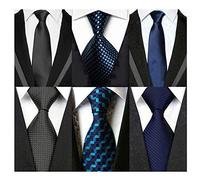 Wehug Lot 6 PCS Men's Tie Silk Tie Woven Necktie Jacquard Neck Ties Classic Ties For Men EU-Lot6-tie030