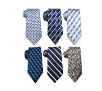 Wehug Lot 6 PCS Men's Ties Silk Tie Woven Necktie Jacquard Neck Ties Classic Ties For Men EU-Lot6-tie022