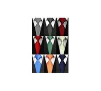 Wehug Lot 9 PCS Classic Men's tie 100% Silk Tie Woven Jacquard Neckties Solid Ties for men style001