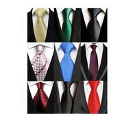 Wehug Lot 9 PCS Classic Men's tie Silk Tie Woven Jacquard Neckties Solid Ties for men style003