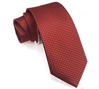 Wehug Men's Classic Plaid Tie Silk Woven Necktie Jacquard Neck Dark Red Ties For Men EU-LD0072