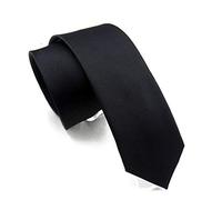 Wehug Men's Classic Solid Color Tie Slim Black Tie Skinny Ties For Men 2.4'' (6cm) EU-LE0008