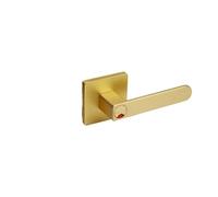 WEHZAFMM Bathroom Three-Pole Lock with red and Green Indicator Light to Lock The Door Handle(Brushed Gold)