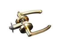 WEHZAFMM Door Lock Household Three-Pole Single-Tongue Round Silent Anti-Theft Door Lock(Brushed Gold BK_60MM)