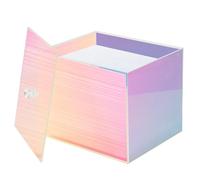 Weiai Face Towel Box, Acrylic Facial Disposable Towelettes Holder Container for XL Face Towels and Protects from Dust, Rainbow