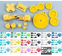 WEIAIFecy A B L R LR Button Power On Off Volume Button & Conductive Pad Full Set Buttons for Game boy Advance SP GBA SP (Clear Black)