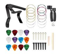 WEIBANG 40 PCS Guitar Accessories Tools Kit Including Capo, Strings, 3-in-1 Winder, Bridge Pins, Saddle and Nut, Picks