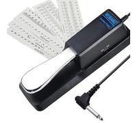 Weibang Sustain Pedal 1Pcs and Piano Keyboard Stickers 1Set,Anti-slip Sustain Foot Pedal with Polarity Switch and 1.5m Cable for Electronic Keyboards, MIDI Keyboards, Digital Pianos