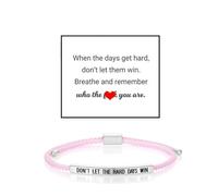WEIBITGOOG Don't Let The Hard Days Win Bracelet for Women Men Inspirational Handmade Braided String Bracelet Stainless Steel Tube Bracelets Encouragement Jewelry Christmas Stocking Stuffers Gifts