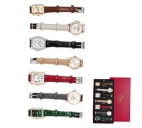 Weicam 7Pcs Wholesale Watches Chic Leather Band Analog Quartz Wristwatch Vintage One W ress Watches Set