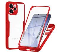 WeiCase Cover for Oppo Reno 15 Pro 5G, Shockproof Case with Integrated Screen Protection, 360° Slim Transparent Silicone Cover Case for Oppo Reno 15 Pro, Red