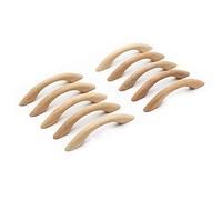 WEICHUAN 10PCS Unfinished Wood Pulls Handles - Kitchen Cabinets Furniture Dresser Wardrobe Cupboard Drawer Pulls Handles, 2.5" Hole Centers