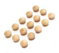 WEICHUAN 15PCS Round Wood Unfinished Cabinet Furniture Drawer Knobs Pulls Handles (Diameter: 1-1/2 Inches Height: 1 Inch)