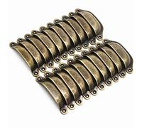 WEICHUAN 20PCS Antique Bronze Iron Drawer Knobs Pulls Handles - Vintage Kitchen Cabinets Furniture Wardrobe Medicine Pull Handle (Length: 96mm Width: 30mm)