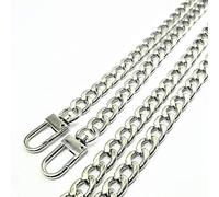 WEICHUAN 47"" DIY Iron Flat Chain Strap Handbag Chains Accessories Purse Straps Shoulder Cross Body Straps, with Metal Buckles (Silver)