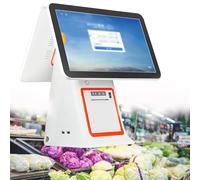 WEICNE Retail And Restaurant Pos Terminal Machine For Small Business, Point Of Sale Cash Register With 15.6”Single/Dual Touch Screen,With 8gb Ram, 128g Ssd, For Retail And Restaurant DualScreen-White