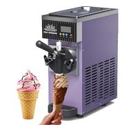 WEICNE Soft Serve Ice Cream Machine for Home | Countertop Soft Serve Ice Cream Maker | 4-5 Kg/H Output | One-Click Cleaning & Rapid Cooling | with Lcd Panel | for Commercial & Home Use Purple