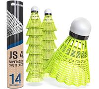 Weidebach® 14 badminton shuttlecock set, badminton shuttlecocks yellow, nylon shuttlecocks, shuttle coks for beginners & advanced players, badmington shuttlecocks, shuttle cocks