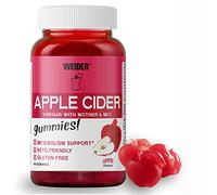 Weider Apple Cider Vinegar Gummies - Gummies with apple cider vinegar and coconut oil - vitamins B6, B9, B12 - metabolic enhancement - keto diet - vegan - allergen free - 50 gummies
