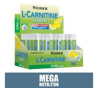 Weider L-Carnitine Liquid | Boost Fat Metabolism & Energy | Citrus 20x25ml Shots