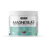 Weider Magnesium Powder (200g) Berry Flavour, 250mg /Serving Magnesium Bisglycinate and Citrate in Powder with Zinc, Muscle and Bone Support, Helps Reduce Fatigue, No Added Sugar, Vegan
