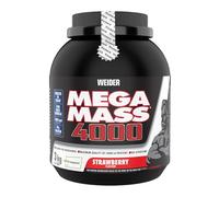 Weider Mega Mass 4000, Strawberry, Protein Rich Formulation with Creapure Creatine, High Quality Complex Carbs, Muscle Building, 3kg