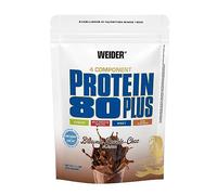 Weider Protein 80 Plus (500g) Chocolate Flavor. Multi-Protein Source: Casein, Milk Protein Isolate, Whey, Egg Albumin. Powder for Creamy Low Fat & Low Sugar Shakes. Delicious Taste.
