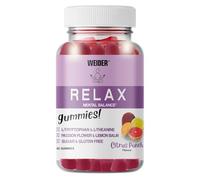 Weider Relax Gummies (40 Gums) Citrus Punch Flavour. Gummies with L-Theanine, L-Tryptophan, Passionflower and Lemon Balm extracts, Vitamin B6. Facilitates Relaxation. No Added Sugars, Gluten-Free.