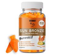 Weider Sun Bronze Gummies (40 Gums) Mango-Peach Flavour. Gummies with Beta-Carotene, Lutein, Zeaxanthin and Vitamin A. to Enhance Your Tanning and Maintain Your Skin. Sugar Free.